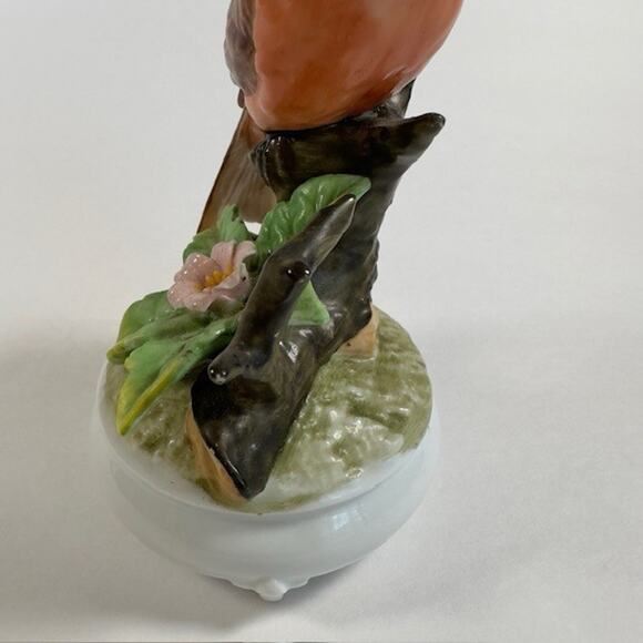 TAJ Importing Robin On Branch Bird Music Box Porcelain Japan/San Francisco VTG - Picture 13 of 16